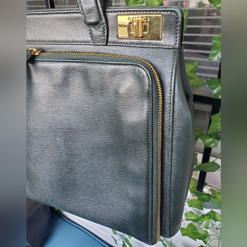 Gucci Structured Green Leather Bag - Picture 8 of 17